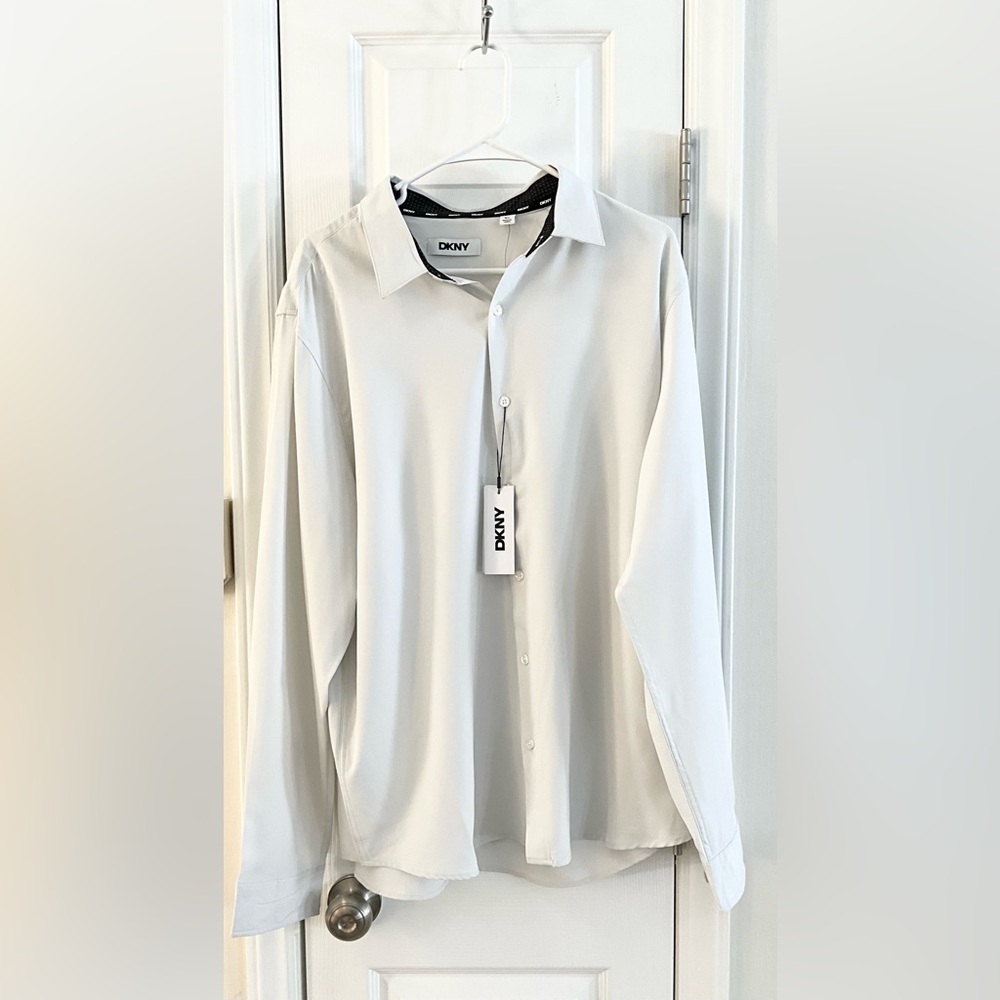 DKNY Men's White Shirt XL